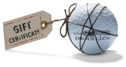 Gift Tag wrapped around golf ball