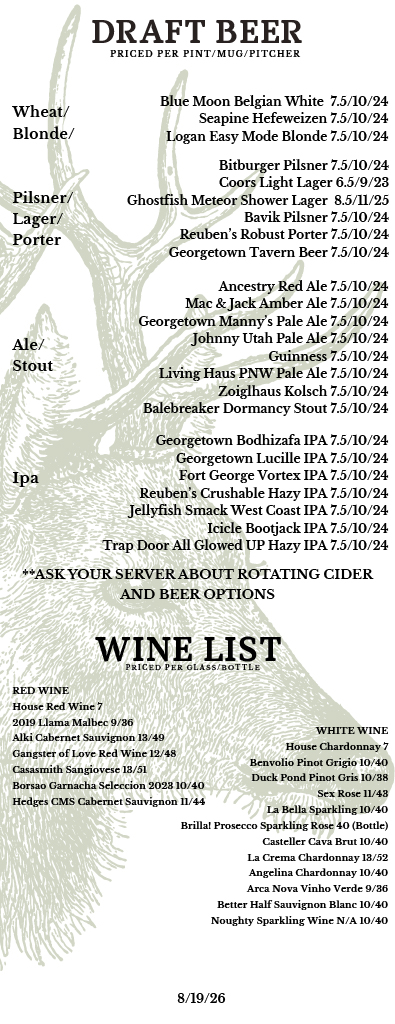 Draft Beer and Wine List